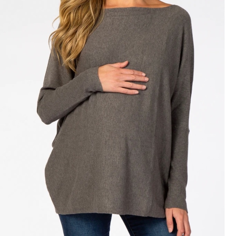 Soft Knit Grey Maternity Sweater Size M